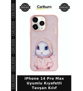 iPhone 14 Pro Max Uyumlu Kıyafetli Tavşan Kılıf Cep Aksesuarı Telefon Giysisi
