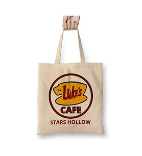 Gilmore Girls Luke's Cafe Bez Çanta Uzun Saplı Bez Çanta Uzun Saplı Sevgiliye Arkadaşa Hediye (Beyaz)