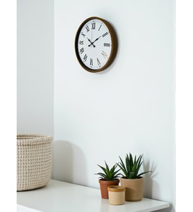36 Cm Kahverengi Dekoratif Duvar Saati (Standart)