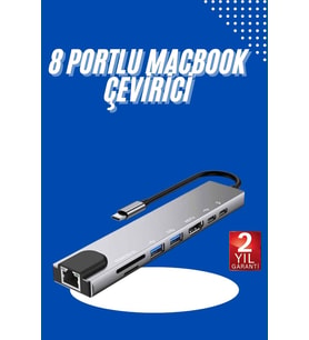 Northcity 8-in-1 USB Type-C Hub Dönüştürücü - 8 Portlu 4K HDMI & Ethernet