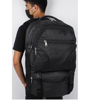 Bagacar Siyah 17" Laptop Bölmeli Dağcı Sırt Çantası 
