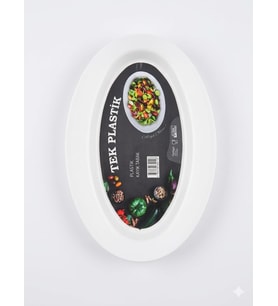 Sert Plastik Kayık Tabak 6'lı Set 32 cm – Kırılmaz, Yıkanabilir, Piknik, Servis ve Sunum Tabağı