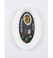 Sert Plastik Kayık Tabak 6'lı Set 32 cm – Kırılmaz, Yıkanabilir, Piknik, Servis ve Sunum Tabağı
