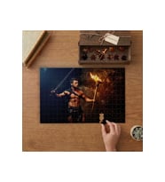 Mağarada Meş.. Tutan Erkek Savaşçı Tasarımı 240 parça Ahşap Puzzle Ahşap Kutuda MP03560