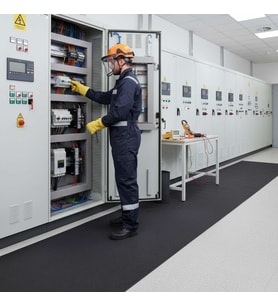 FlorONE Elektrik İzolasyon Matı  Elektrik Pano Önü Yalıtkan Paspas  EPDM İzole Halı 4 mm - 100x200