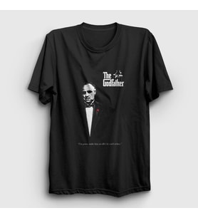Presmono Unisex Siyah Offer Film Baba The Godfather T-Shirt 252123tt