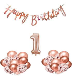 ROSE GOLD DOĞUM GÜNÜ BALON SETİ