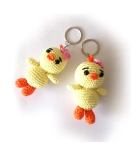 Maskot Civciv Amigurumi Organik Anahtarlık Oyuncak