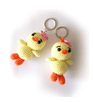 Maskot Civciv Amigurumi Organik Anahtarlık Oyuncak
