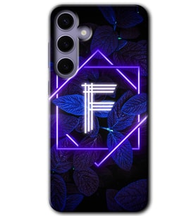 Galaxy S24 Plus Kılıf HD Desen Baskılı Kılıf - Dark Neon Yaprak F Harfi