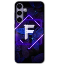Galaxy S24 Plus Kılıf HD Desen Baskılı Kılıf - Dark Neon Yaprak F Harfi