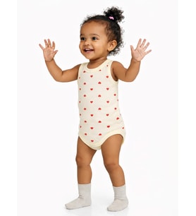 Civil Baby Kalp Baskılı 1-36 Ay Çıtçıtlı Badi - Pembe