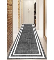 Dijital Baskılı Kaymaz Taban Yıkanabilir Modern Yolluk Ve Koridor Halısı NDU-HT-575 (Gri)
