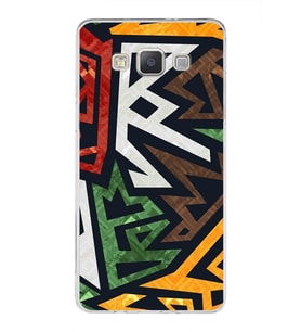 Samsung Galaxy A5 (2015) Uyumlu Kapak Soyut Grafiti Tasarımlı Şeffaf Silikon Kılıf