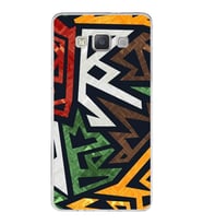 Samsung Galaxy A5 (2015) Uyumlu Kapak Soyut Grafiti Tasarımlı Şeffaf Silikon Kılıf