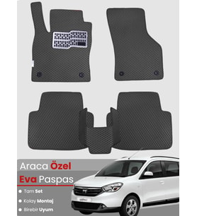 DACİA LODGY 5 KİŞİLİK (2012-2022) Uyumlu EVA Paspas Tam Set–Araca Özel,Su Geçirmez,Kolay Montaj