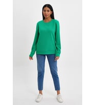 Kadın Bisiklet Yaka Rahat Kalıp 3 iplik İçi Polarlı Kalın Sweatshirt SPR24SWK36 (Benetton)