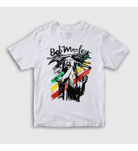 Presmono Unisex Çocuk Beyaz Stage Bob Marley T-Shirt 265758tt