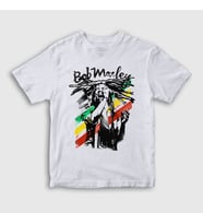 Presmono Unisex Çocuk Beyaz Stage Bob Marley T-Shirt 265758tt