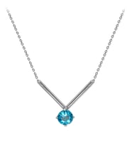 14 Ayar Altın Mavi Topaz Taşlı Kolye (Sarı Altın)