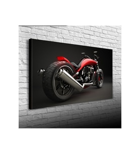 Kırmızı Naked Motor Canvas Tablo (60x120)