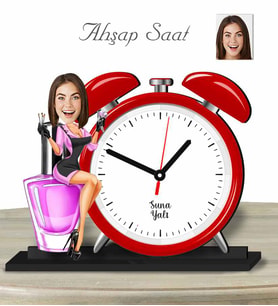 Kişiye Özel Ahşap Saat-Güzellik Uzmanı Kadın-2