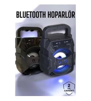 Mey İthalat® Taşınabilir Bluetooth Hoparlör Led Işıklı Uzun Pil Ömrü