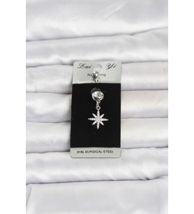 316L Cerrahi Çelik Sallantılı Kutup Yıldızı Model Göbek Piercing 5886 - HPSBYI5911-9067