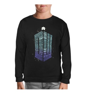 Dr.Who - Bow Ties Siyah Çocuk Sweatshirt