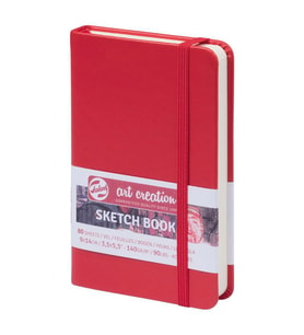 Talens Art Creation Sketchbook Sert Kapak Eskiz Defteri 140 gr 9x14 cm 80 yp KIRMIZI 