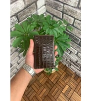Guard Kahverengi Hakiki Deri Croco Pasaport Kılıfı // GRD260225WT1321