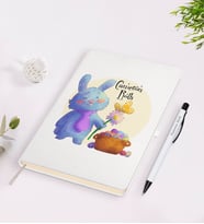 BK Gift Kişiye Özel Paskalya Bayramı Beyaz Defter ve Kalem Seti-11