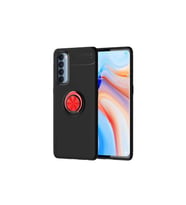 Oppo Reno 4 Pro 4G Uyumlu Kılıf Zore Ravel Silikon Kapak (Siyah-Kırmızı)