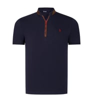 T8571 DEWBERRY FERMUARLI ERKEK T-SHIRT-DÜZ LACİVERT