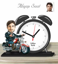 Kişiye Özel Ahşap Saat-Motorcu Erkek-1