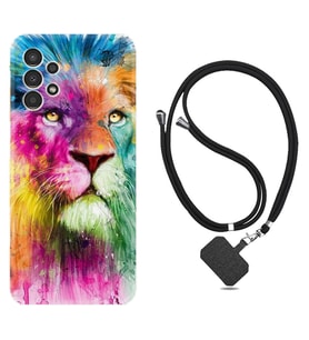 Samsung Galaxy M14 Kılıf Resimli Boyun Askılı İpli Desenli Silikon Colorfull Leon 2 1388