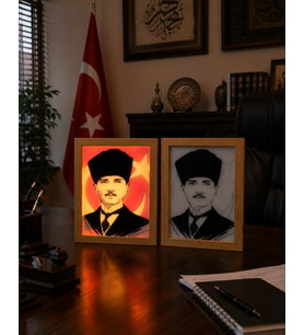 TABLOXY LED Tablo Masaüstü Işıklı Hediyelik Dekoratif ATATÜRK portresi