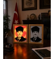 TABLOXY LED Tablo Masaüstü Işıklı Hediyelik Dekoratif ATATÜRK portresi