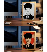 TABLOXY LED Tablo Masaüstü Işıklı Hediyelik Dekoratif ATATÜRK portresi