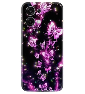 Oppo A6 Pro Kılıf Boutique Baskılı Resimli Pembe Neon Kelebekler Pcode -100