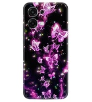 Oppo A6 Pro Kılıf Boutique Baskılı Resimli Pembe Neon Kelebekler Pcode -100