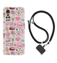 General Mobile GM 21 Pro GM 22 Pro Plus Kılıf Boyun Askılı Silikon Donut Flamingo 1415