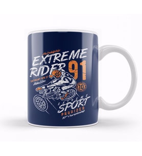Motorbike Extreme Rider Kupa Bardak Porselen