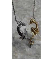 Çift Renkli Ejderha Kolye 925 Ayar (Gold)