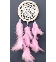 Pembe Kuş Tüylü Dream Catcher El Yapımı Rüya Kapanı Duvar Süsü