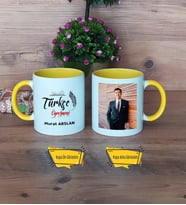 Türkçe Öğretmeni Kupa Bardak Sarı Fotoğraflı Öğretmenler Günü Hediyesi