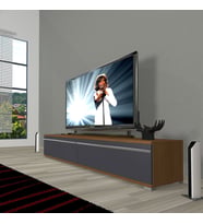 Decoraktiv Eko 140T Mdf Tv Ünitesi Tv Sehpası (Antrasit - Ceviz)