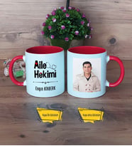 Aile Hekimi Kupa Bardak Kırmızı Fotoğraflı Tıp Bayramı Hediyesi