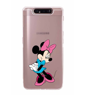 Samsung Galaxy A90   Kamera Korumalı  Kapak Minnie Mouse Tasarımlı  Şeffaf Kılıf
