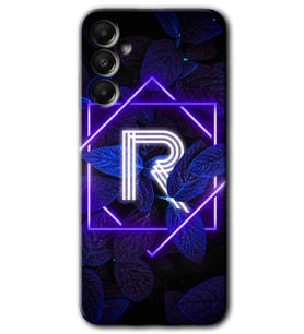 Galaxy A05s Kılıf HD Desen Baskılı Kılıf - Dark Neon Yaprak R Harfi